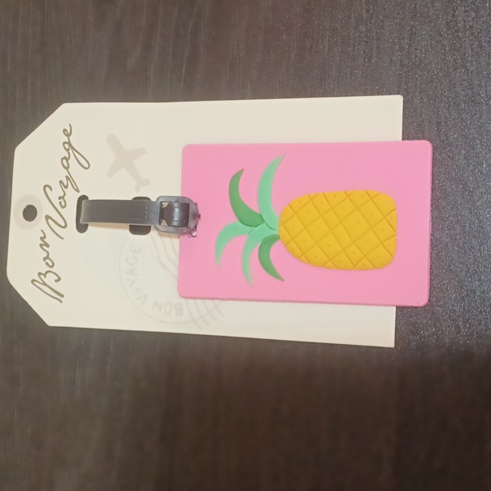 Bon Voyage Pink Pineapple Travel Bag Tag